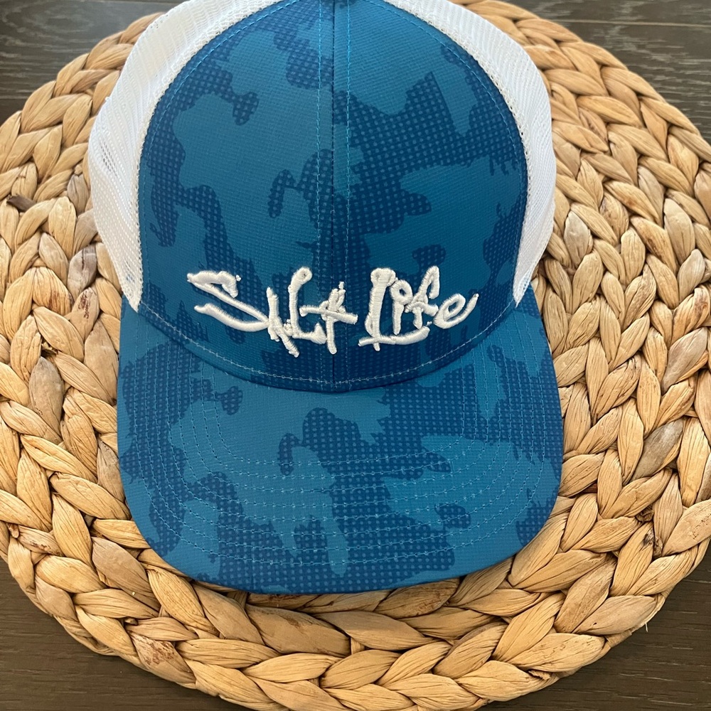 Salt Life Blue and White Trucker Hat